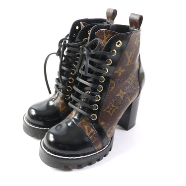 LOUIS VUITTON short boots Main: Leather Brown black Star Trail Line Women 35 Used Authentic